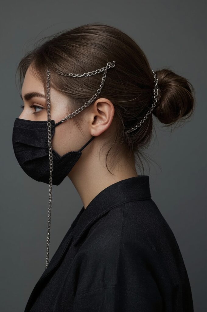 Side Bun with Edgy Chain Accessories