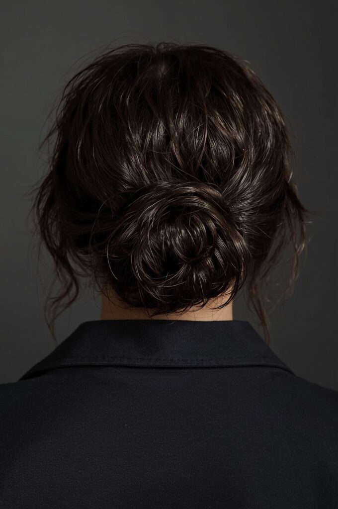 Slicked-Back Bun with Wet Waves