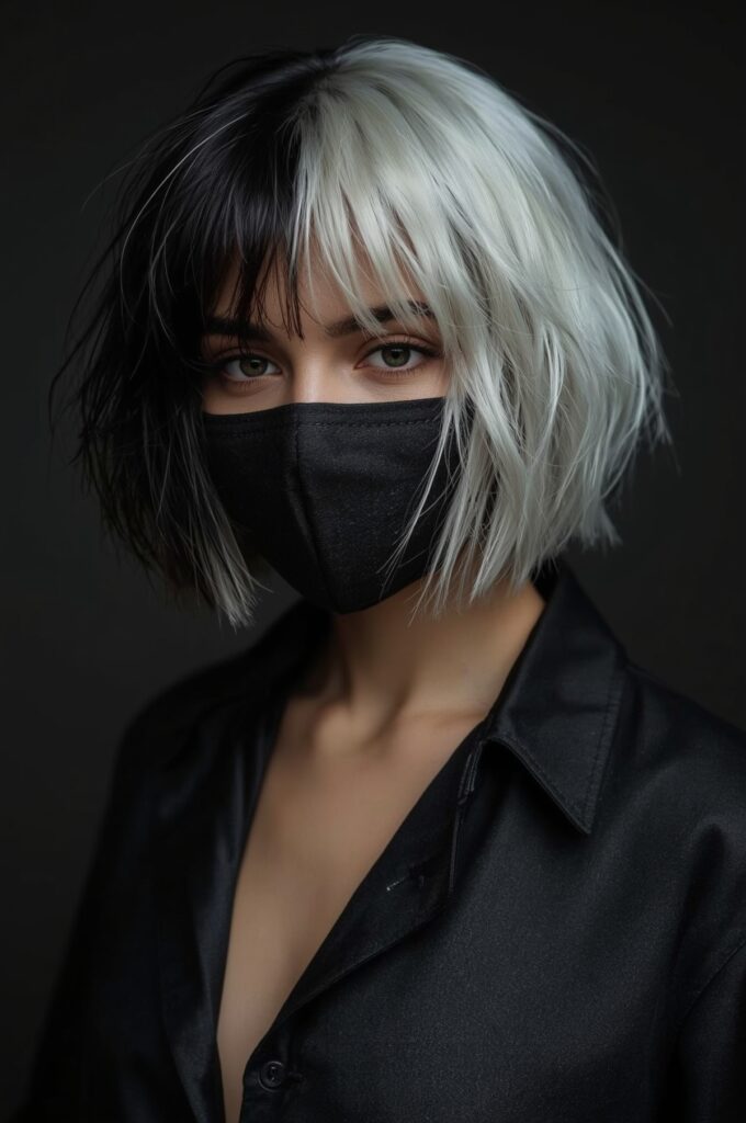 Color-Blocked Edgy Bob