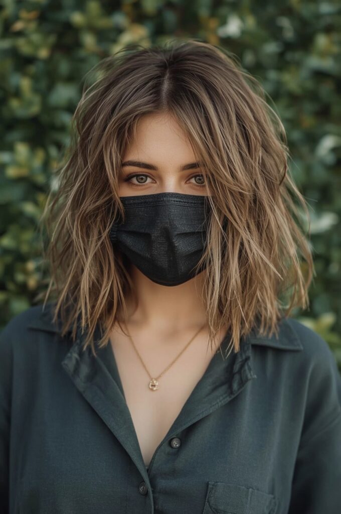 Messy Choppy Lob (Long Bob)