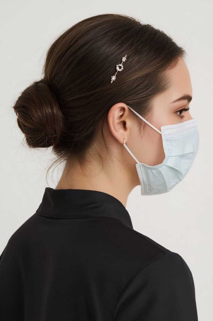 Sleek Bun with Jewelled Pins