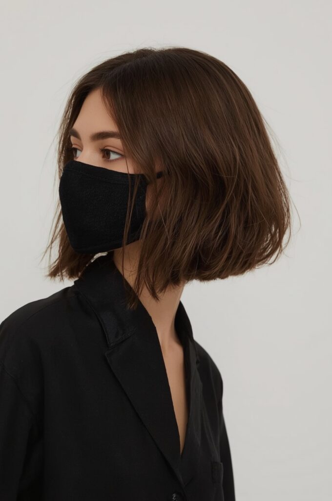 Inverted Bob with Deep Side Part