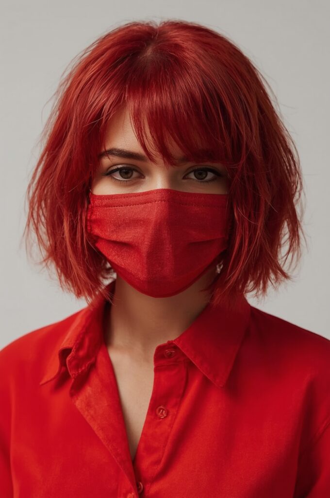 Bold Red Edgy Bob