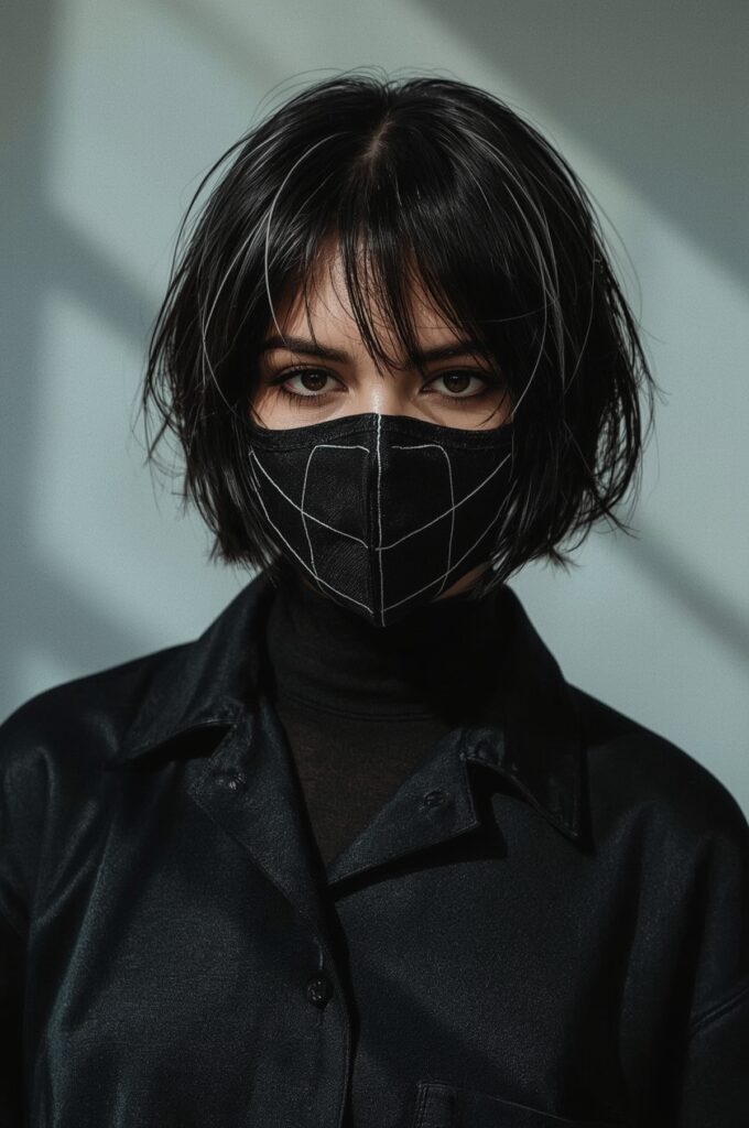 Edgy Bob with Geometric Lines