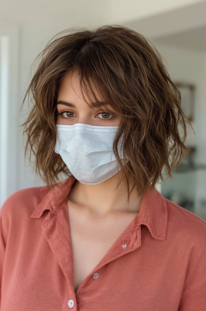 Short Tousled Bob with Blunt Ends