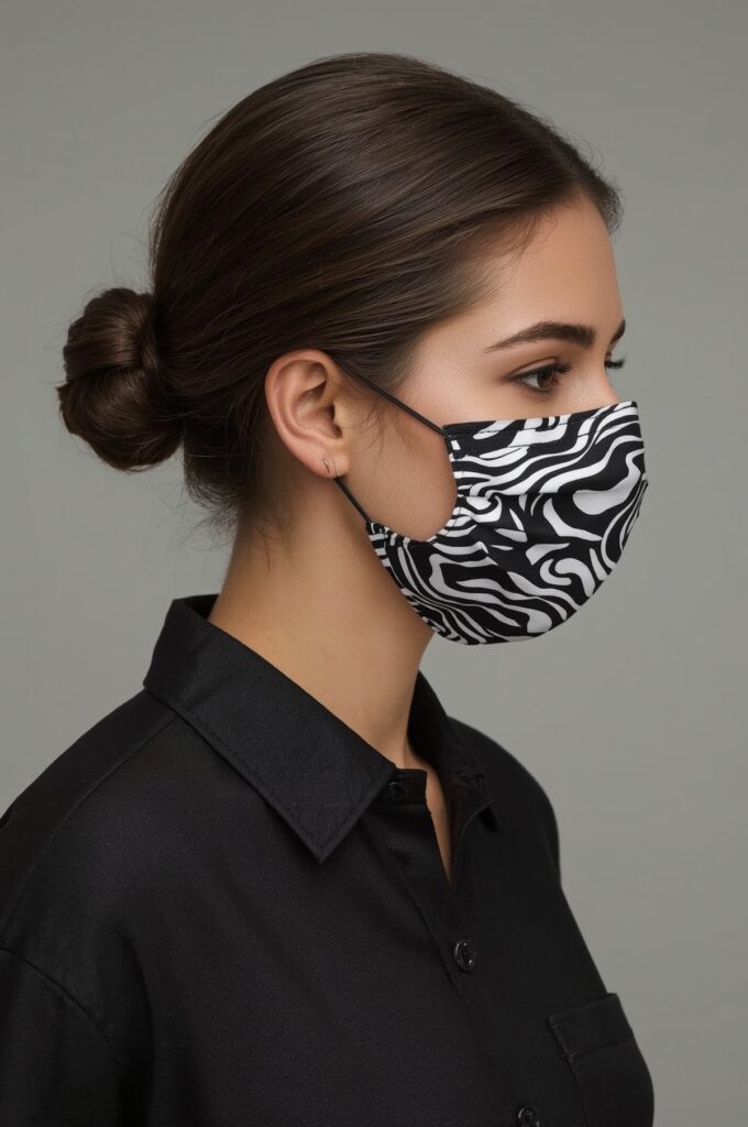 Sleek Side Bun with Graphic Waves