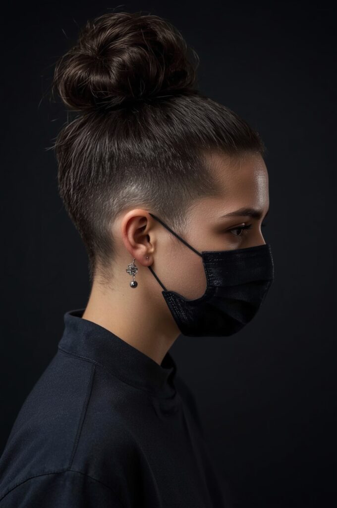 Undercut Revealing High Bun