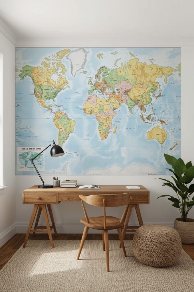 World Map Mural Wallpaper