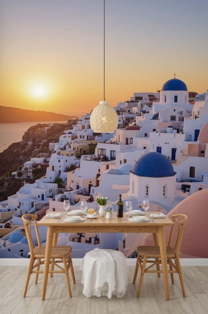 Sunset Over Santorini Wallpaper