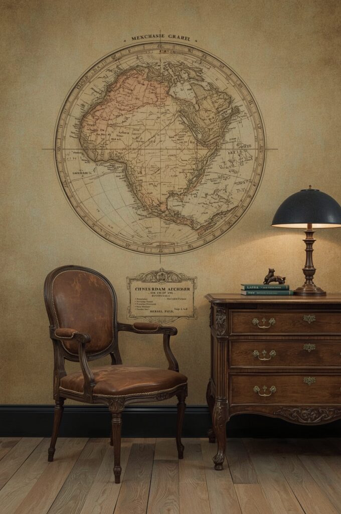 Vintage Globe Illustration Wallpaper