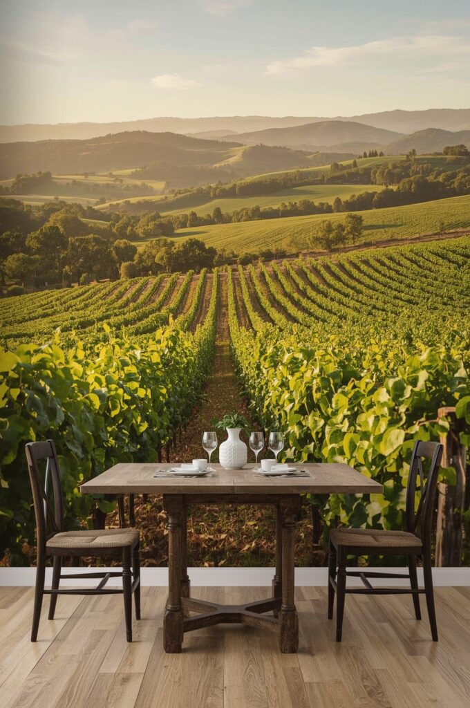 Vineyard & Rolling Hills Wallpaper
