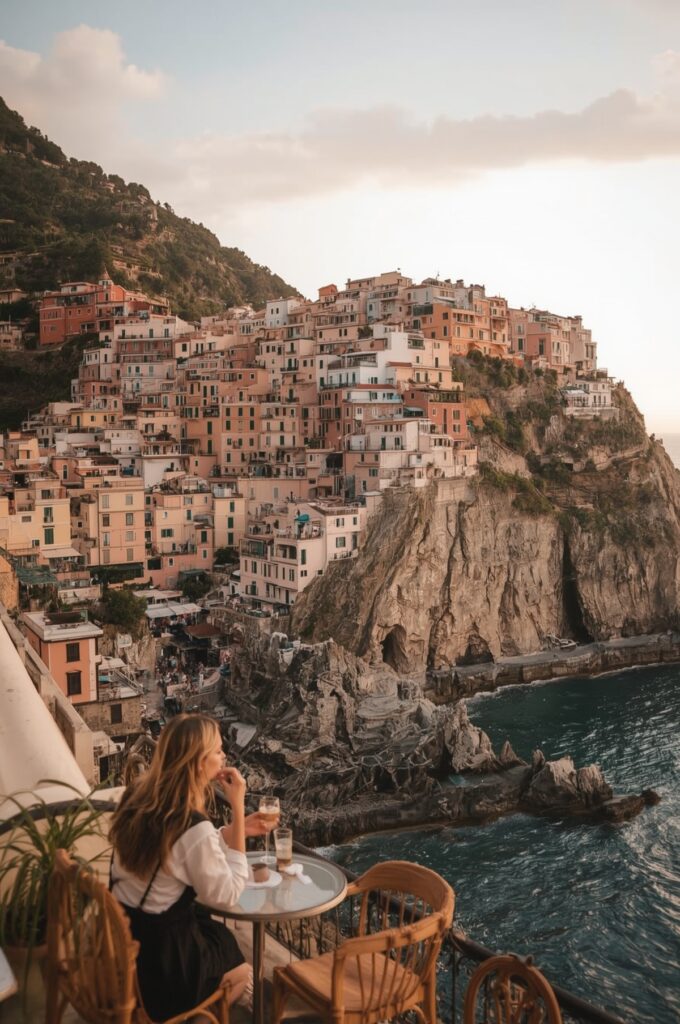 Positano Italy Pastel Coastal Village