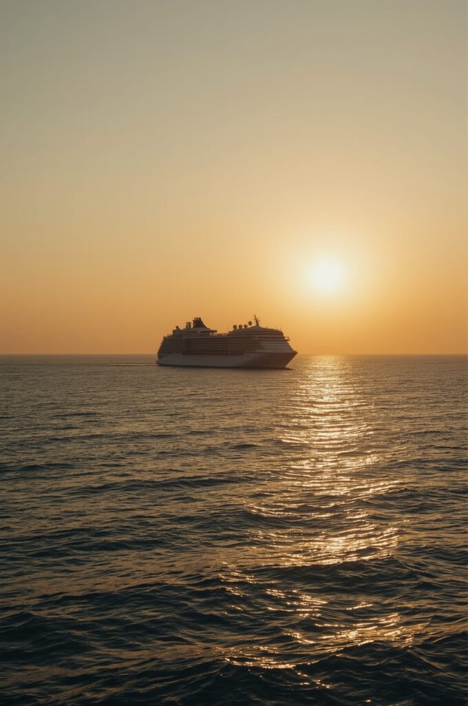 Ocean Cruise Sunset Wallpaper