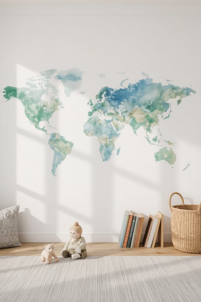 Watercolor World Map Wallpaper