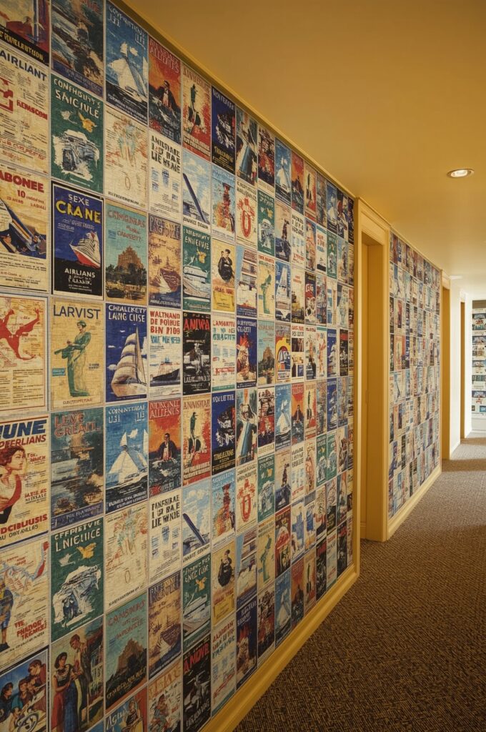 Vintage Travel Poster Collage Wallpaper